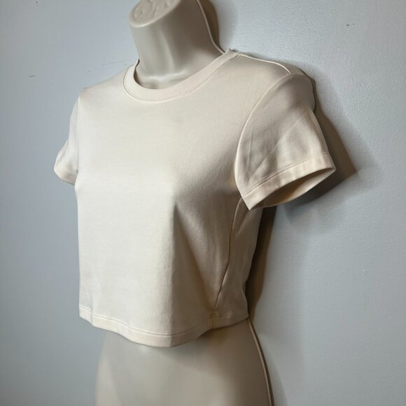 Cuts Clothing Cropped Cream T-Shirt (XS) - Picture 3 of 8
